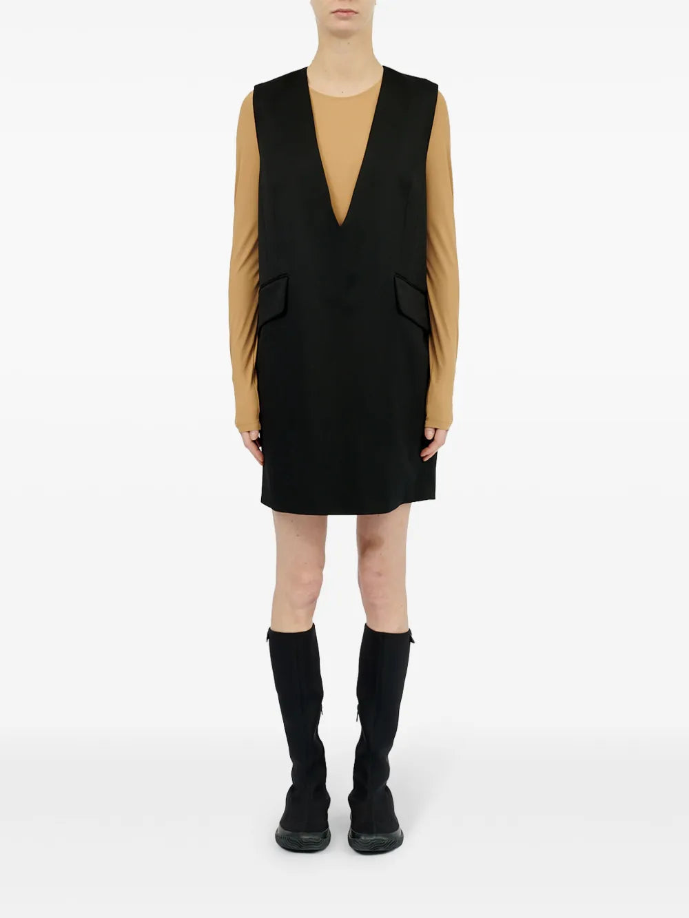 Plunging V-Neck Mini Dress