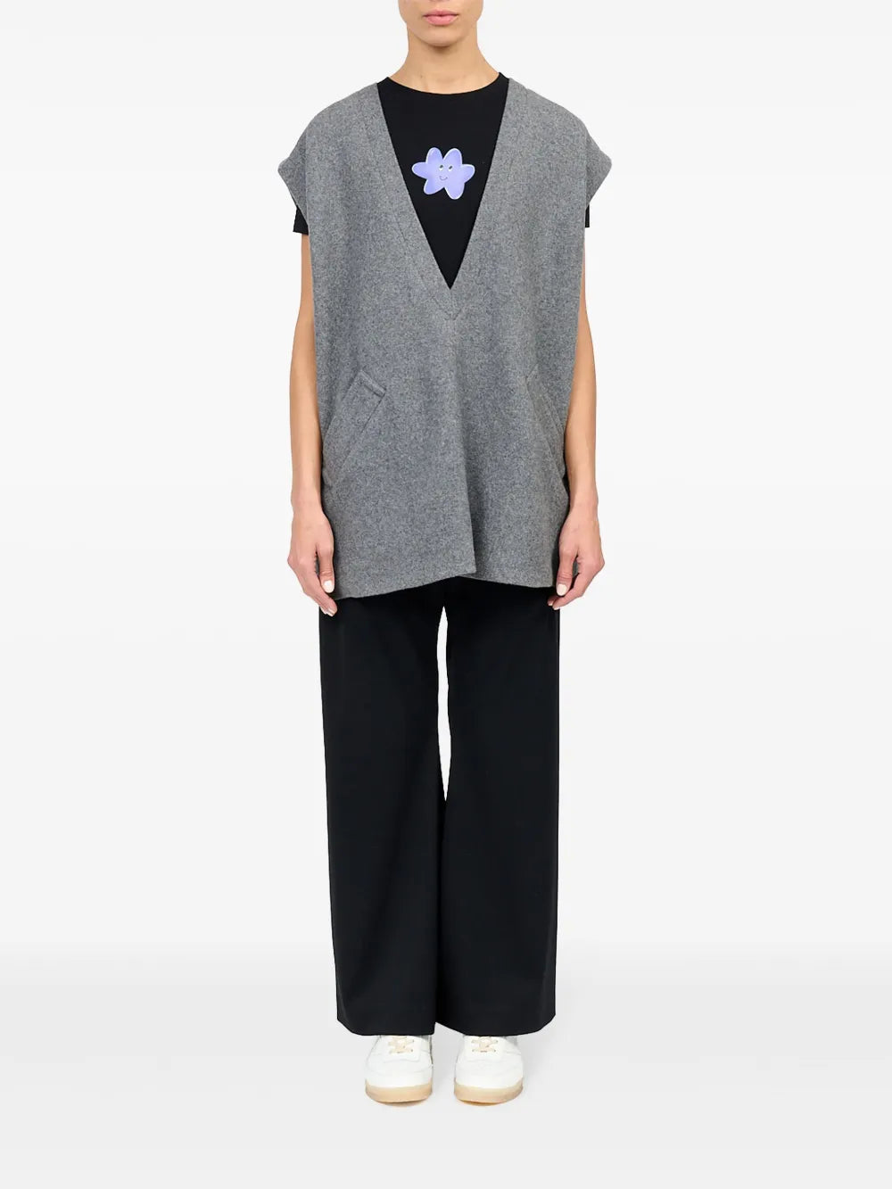 Mélange-Effect Felted Vest