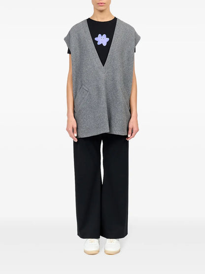 Mélange-Effect Felted Vest