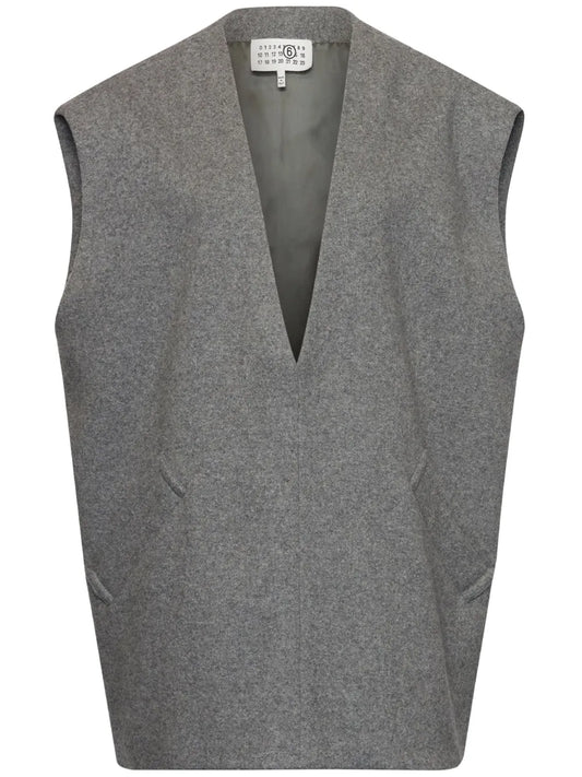 Mélange-Effect Felted Vest