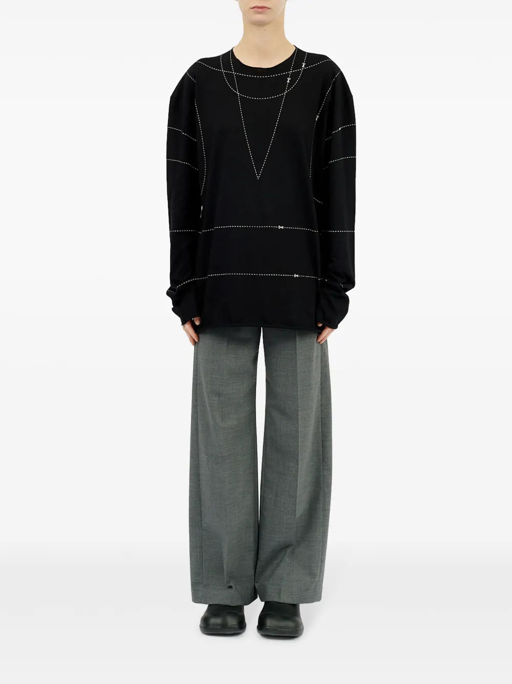 Striped Drop-Shoulder Sweatshirt