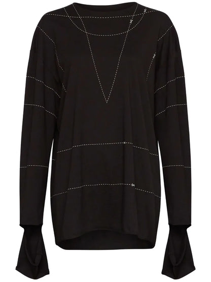 Striped Drop-Shoulder Sweatshirt