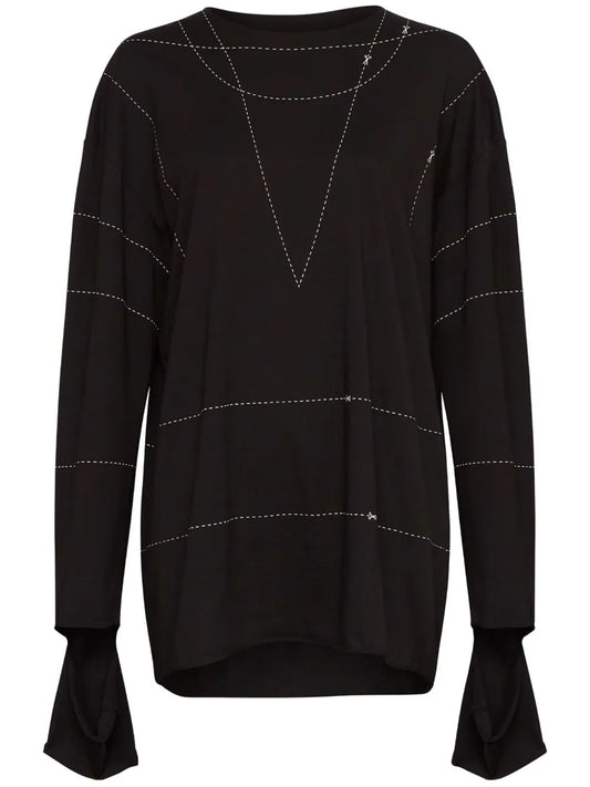 Striped Drop-Shoulder Sweatshirt