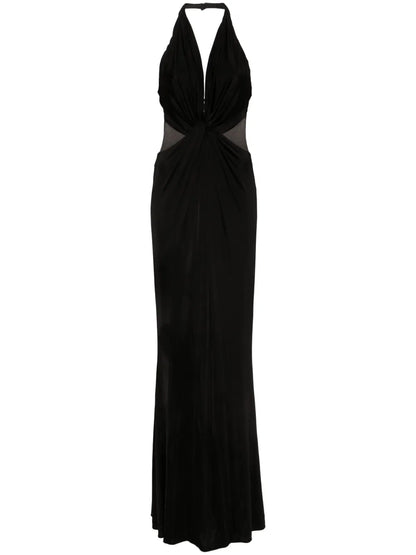 Halterneck Sheer Maxi Dress