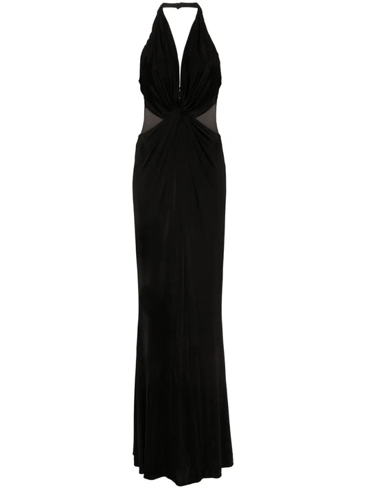 Halterneck Sheer Maxi Dress