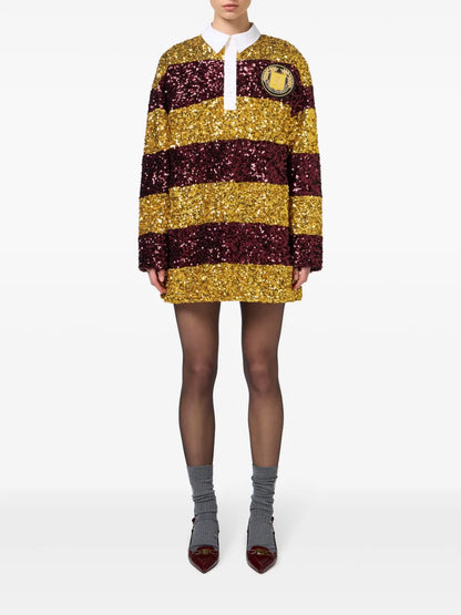 Sequin-Embellished Mini Dress