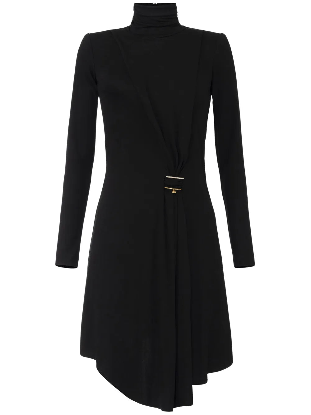 Rhinestone-Embellished Draped Dress
