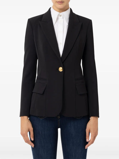 Peak-Lapel Crepe Blazer
