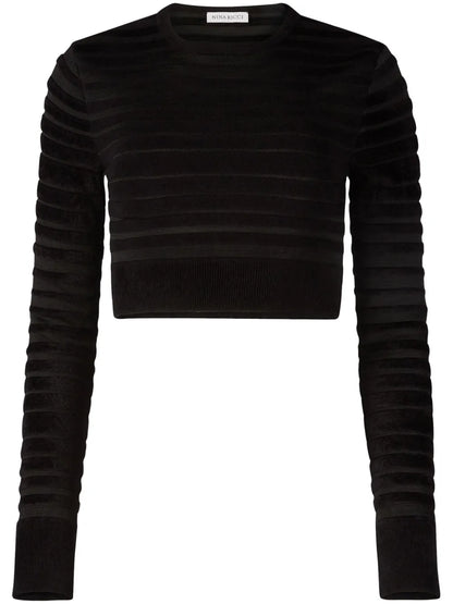 Cropped Top With Tonal Stripe