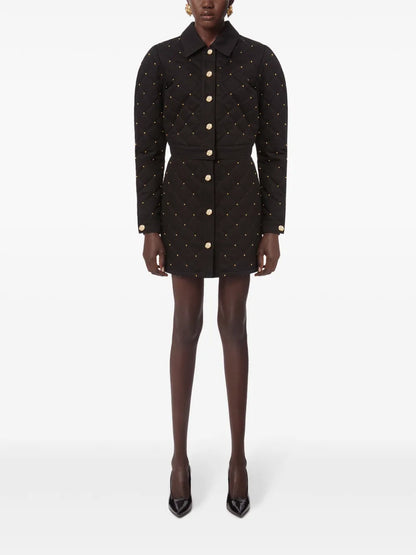 Studded Quilted Cotton Skirt