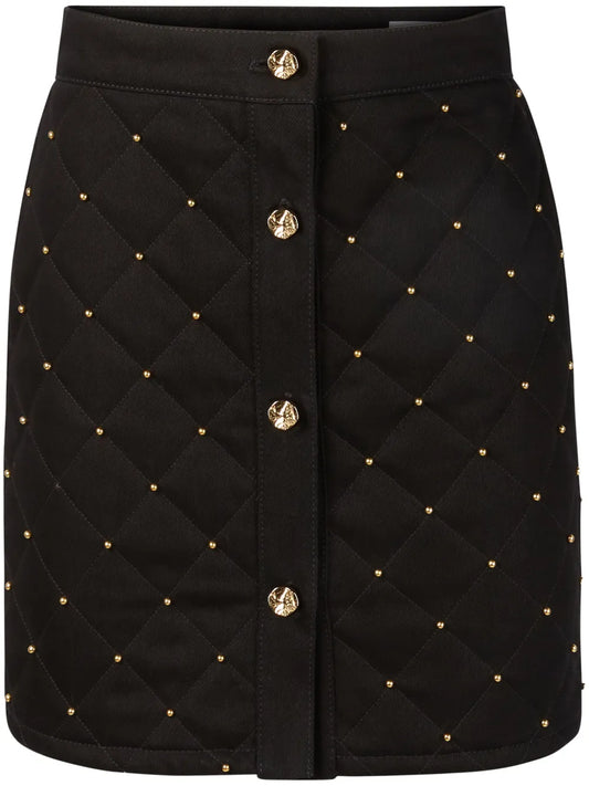 Studded Quilted Cotton Skirt