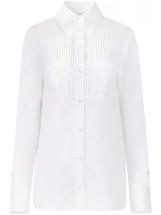 Bib Collar Cotton Shirt