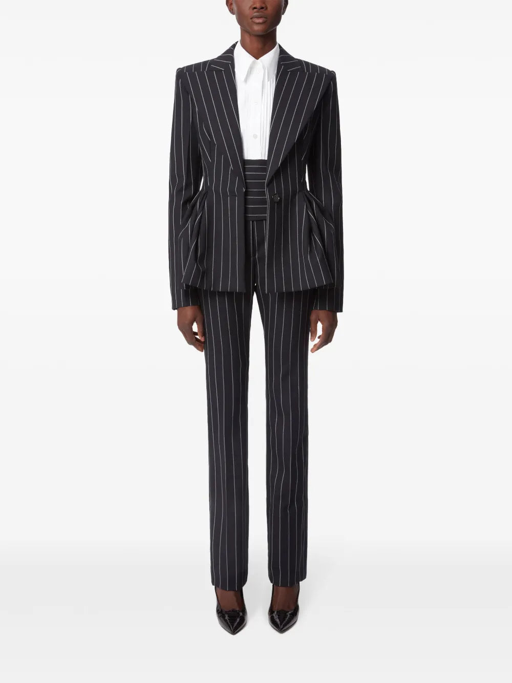 Pinstripe Peplum Blazer