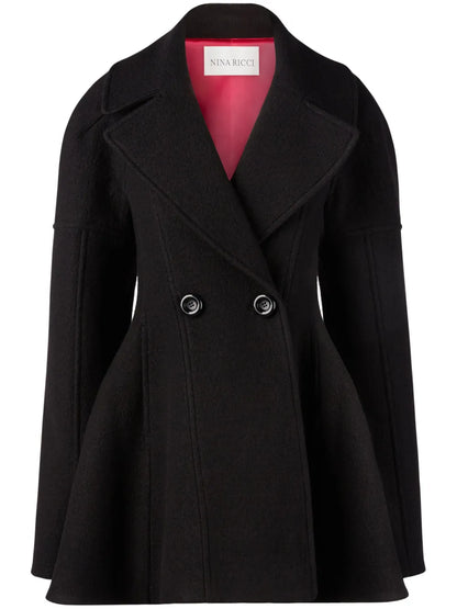 Double-Breasted Flared Coat