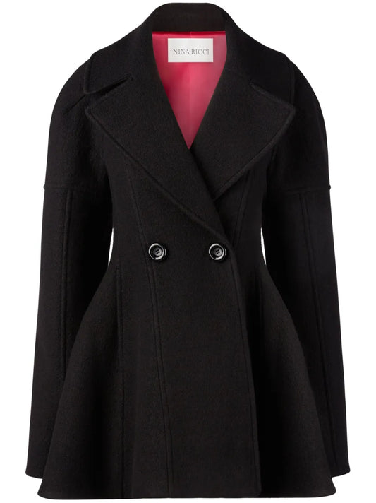 Double-Breasted Flared Coat