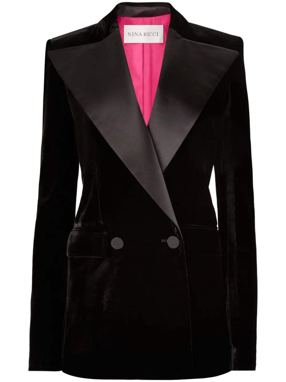 Double-Breasted Velvet Blazer