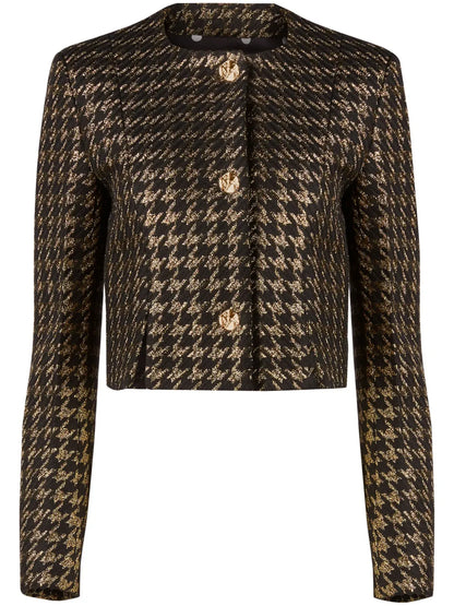 Houndstooth Cropped Jacket