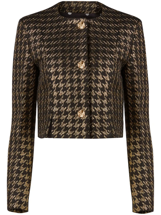 Houndstooth Cropped Jacket