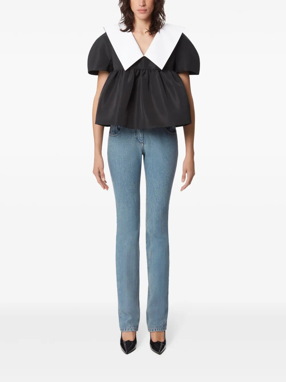 Taffeta V-Neck Top