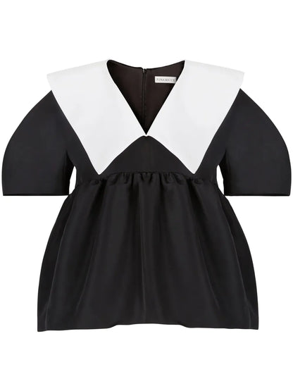 Taffeta V-Neck Top