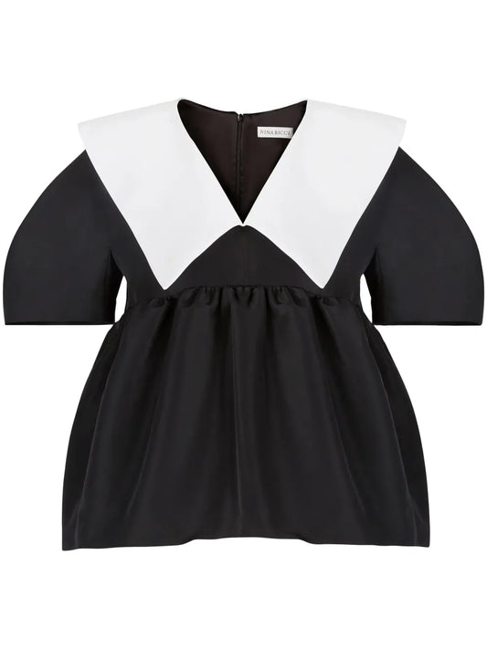 Taffeta V-Neck Top