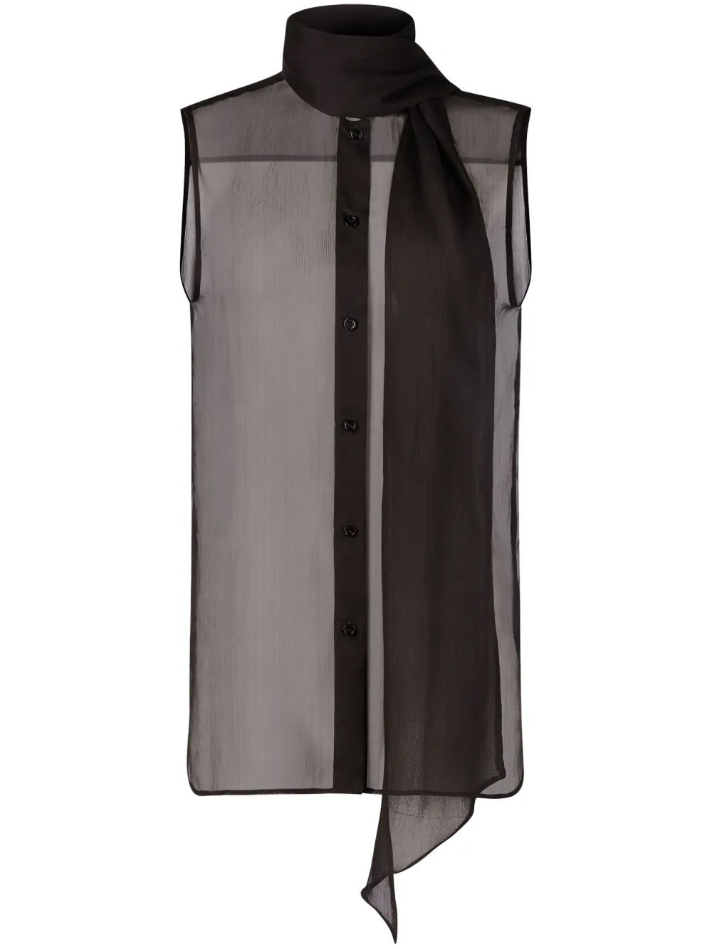 Pussy-Bow Sleeveless Shirt