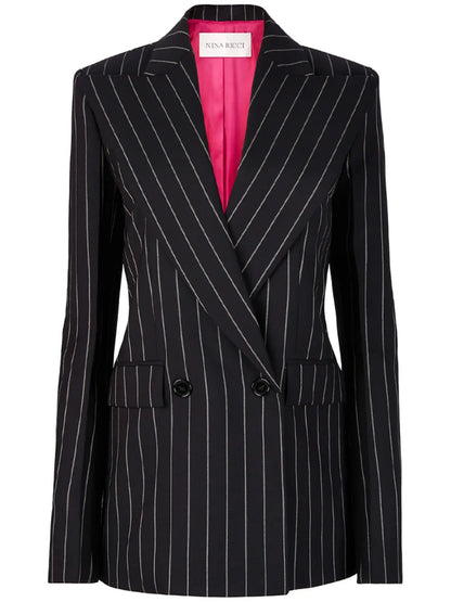 Pinstripe Wool Blazer