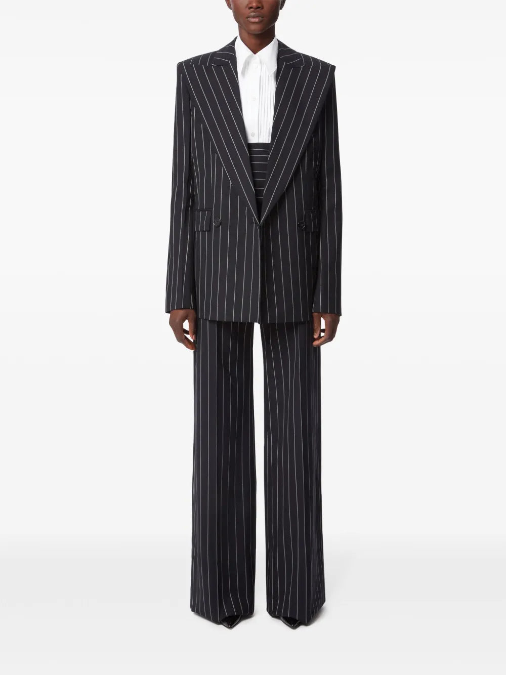 Pinstripe Wool Blazer