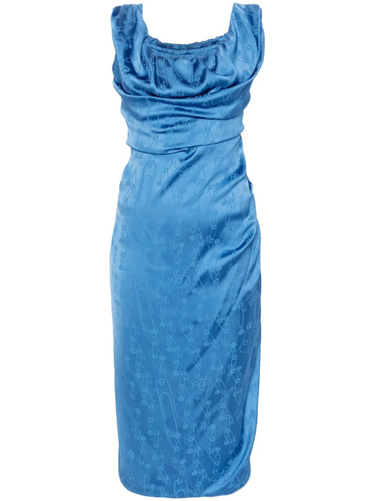 Safety-Pin Jacquard Midi Dress