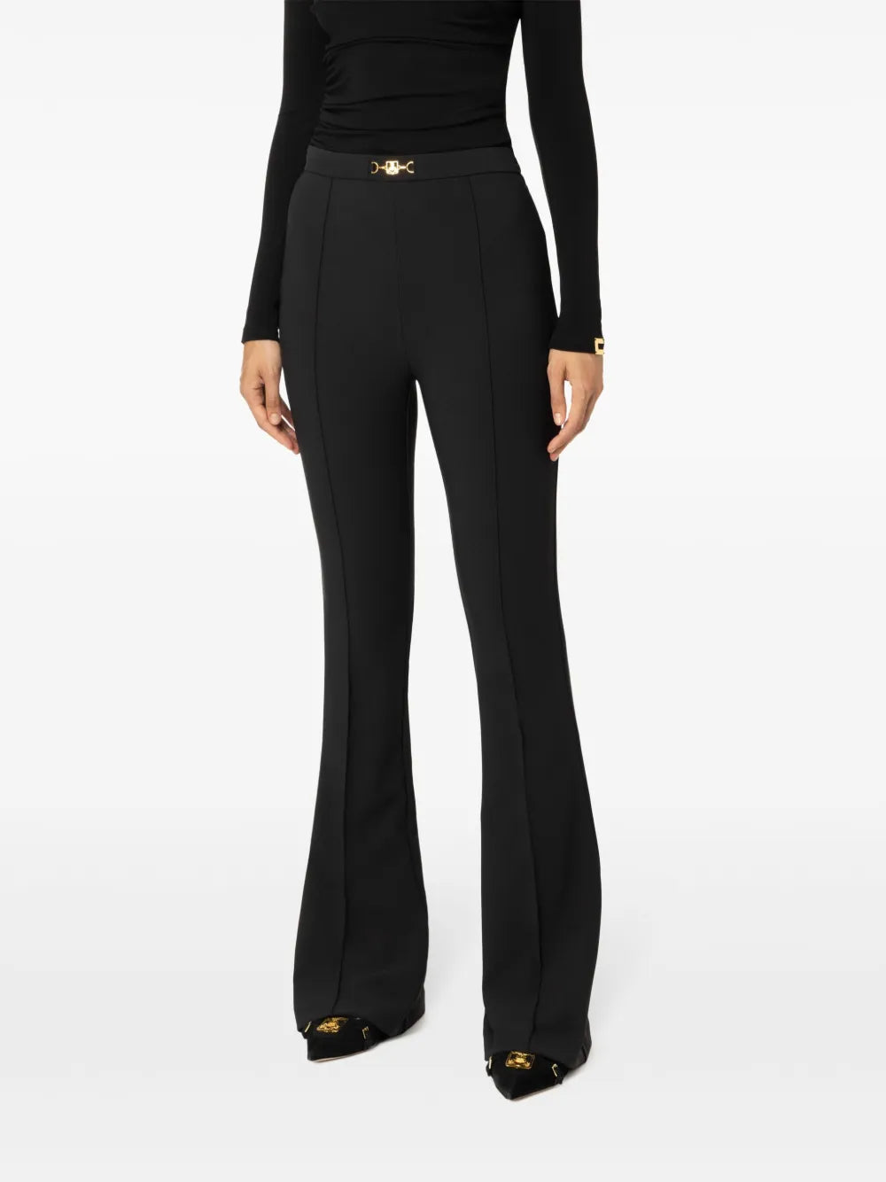 Horsebit-Detail Flared Trousers