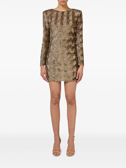 Sequin-Embellished Tulle Mini Dress