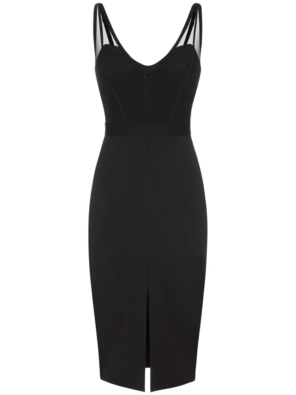 Bustier-Top Crepe Midi Dress