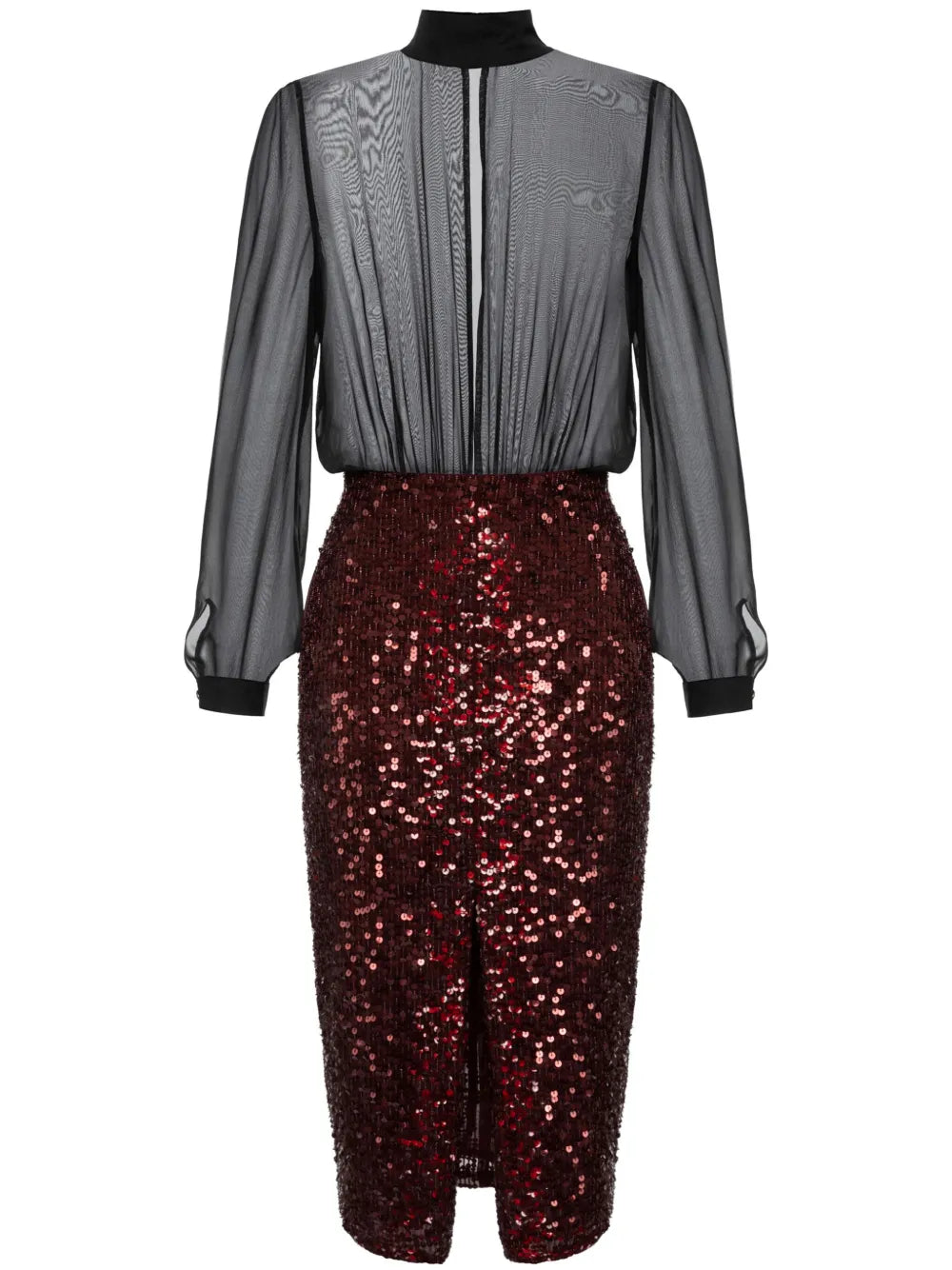 Sequin-Embellished Georgette Midi Dress
