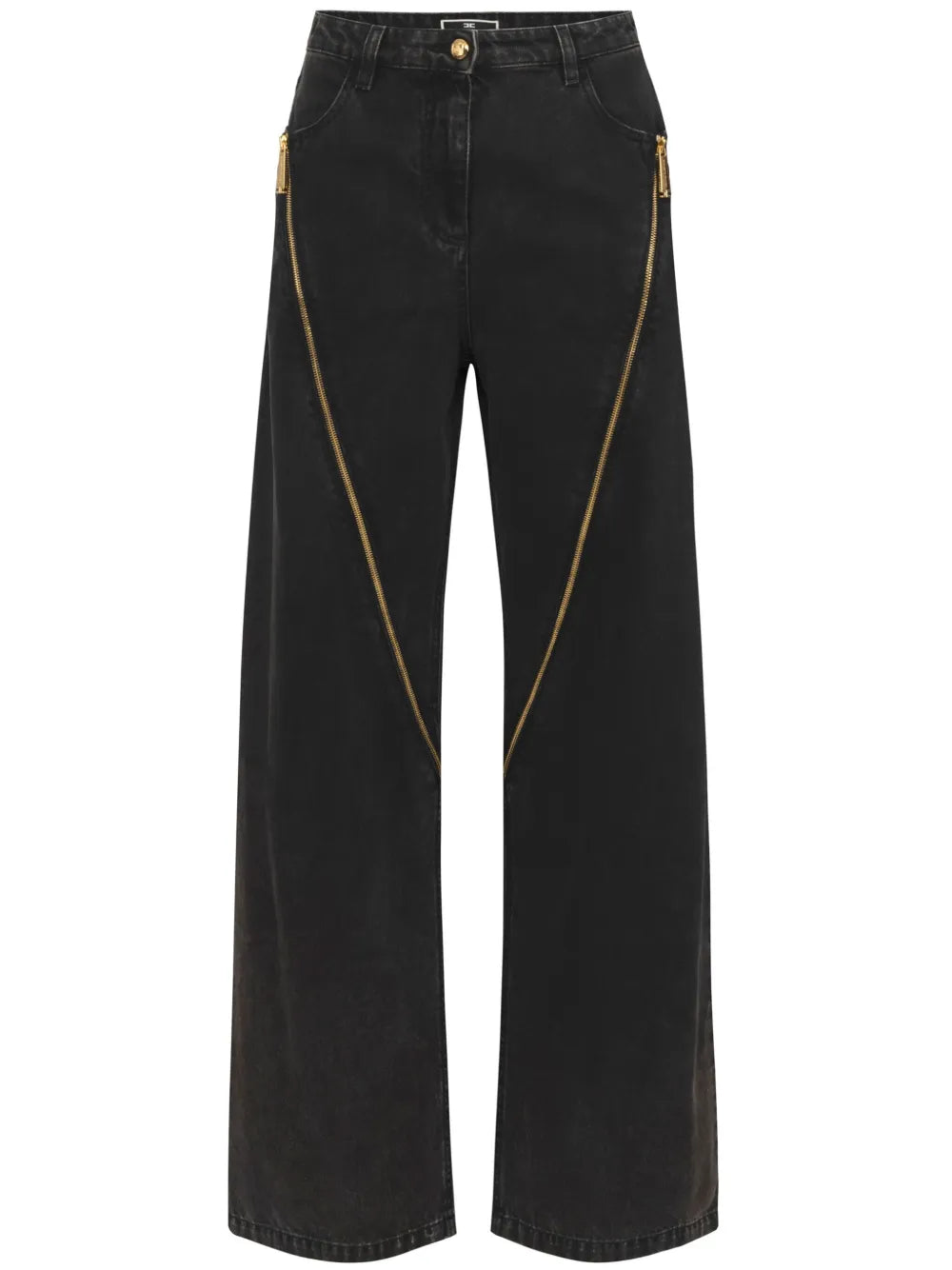 Zipped Wide-Leg Jeans