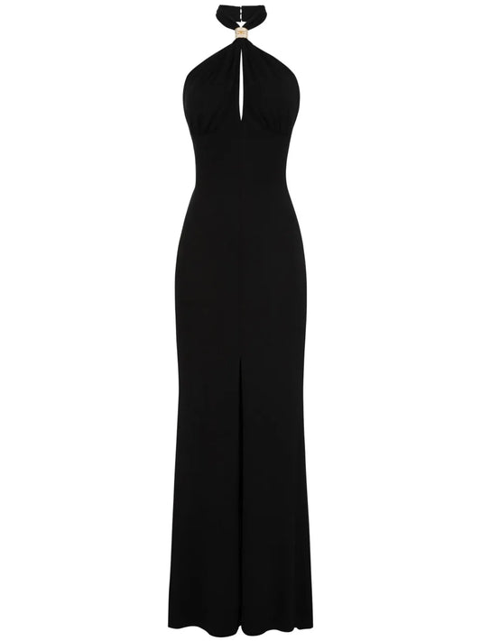 Logo-Plaque Draped Gown