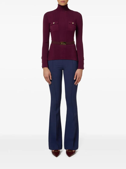 Horsebit-Detail Flared Trousers
