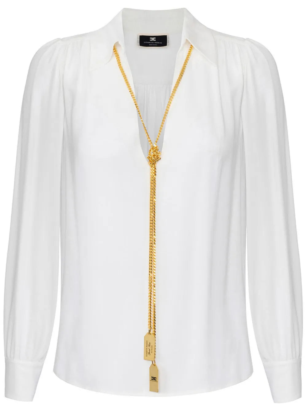 Necklace-Appliqué Georgette Blouse