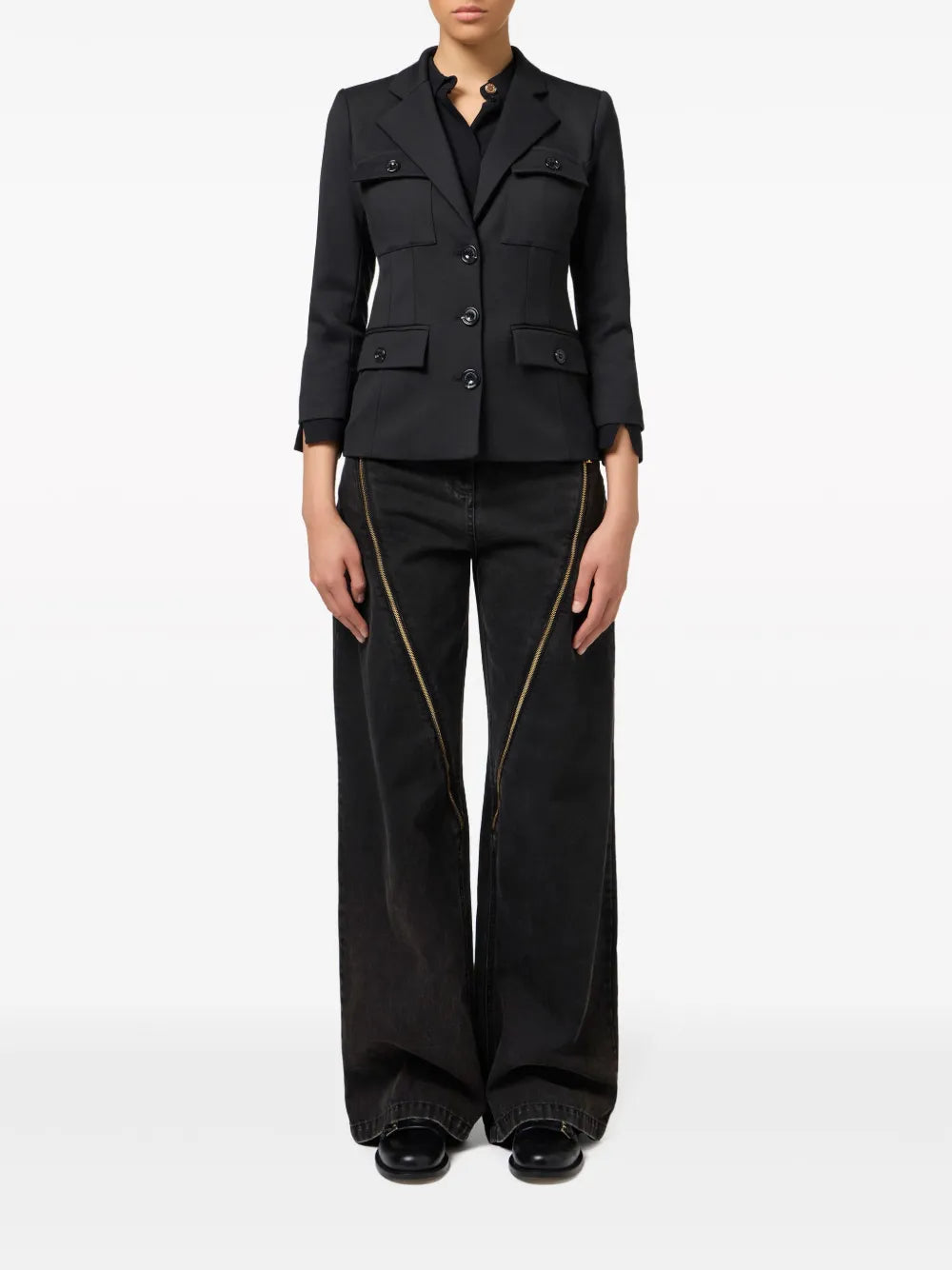 Single-Breasted Crepe Blazer