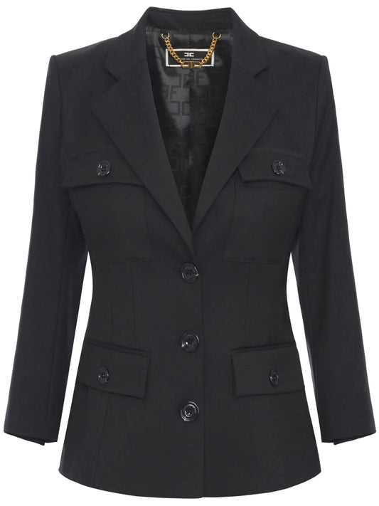 Single-Breasted Crepe Blazer