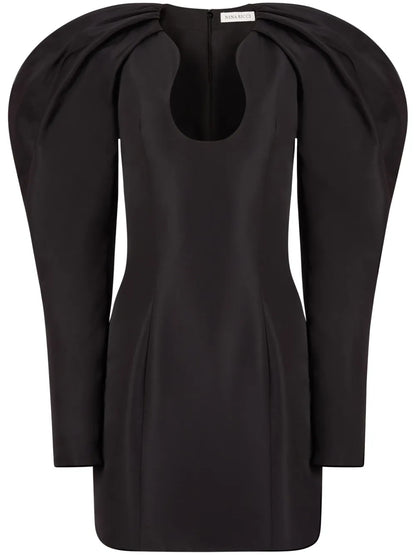 Puff-Shoulder Mini Dress