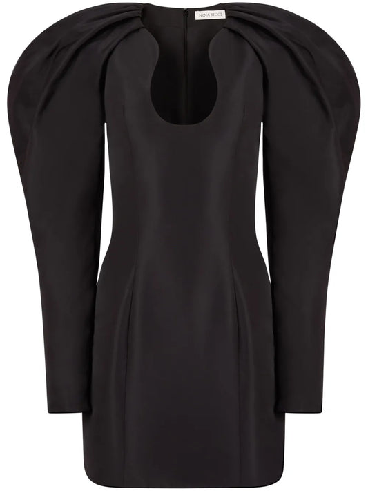 Puff-Shoulder Mini Dress