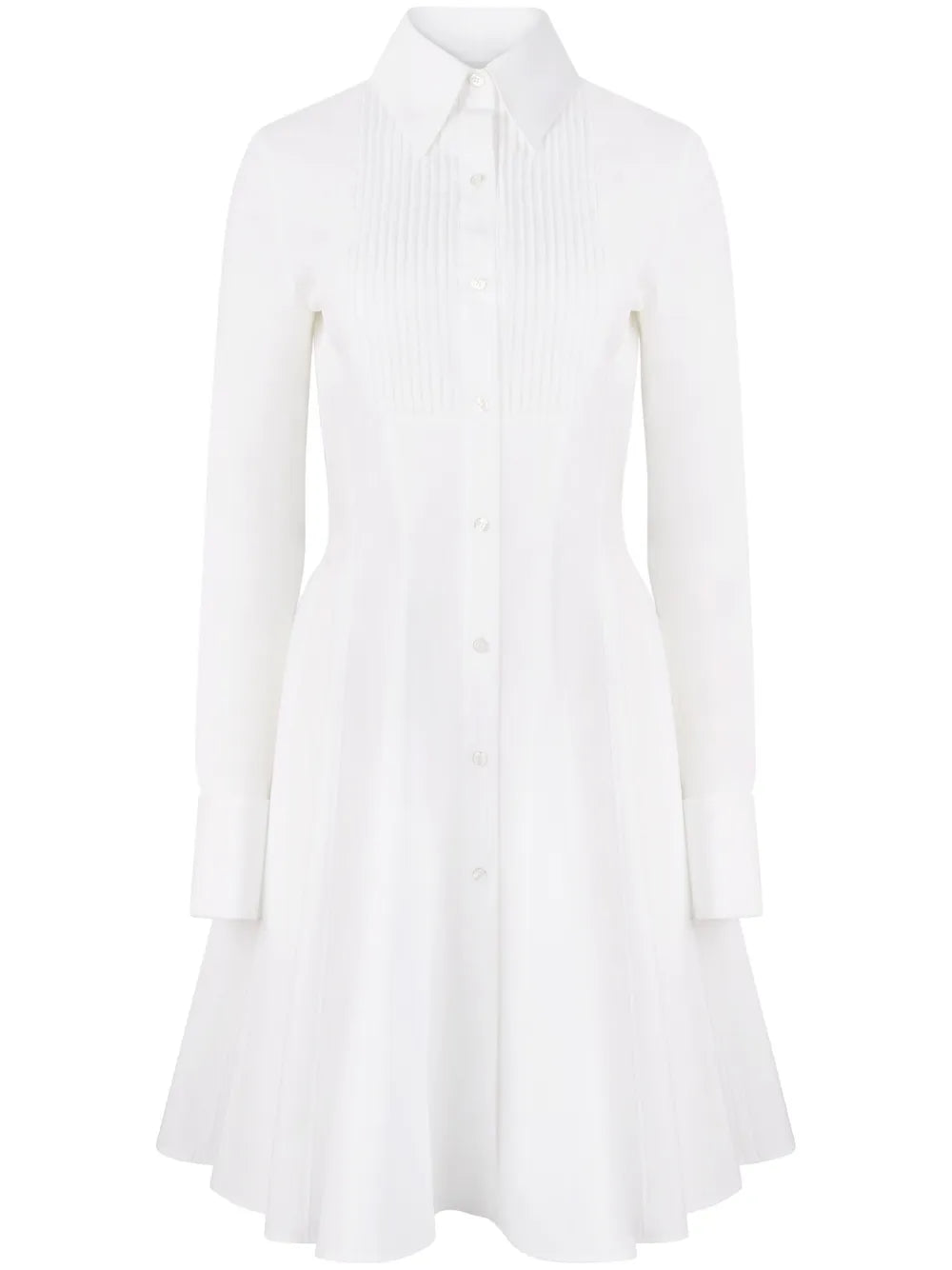 Pintuck-Detailing Poplin Shirt Dress