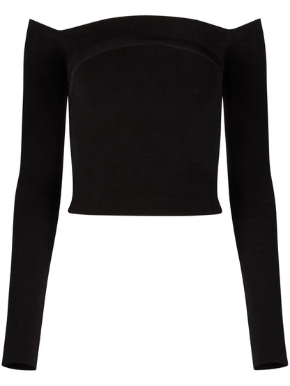 Off-Shoulder Wool-Blend Top