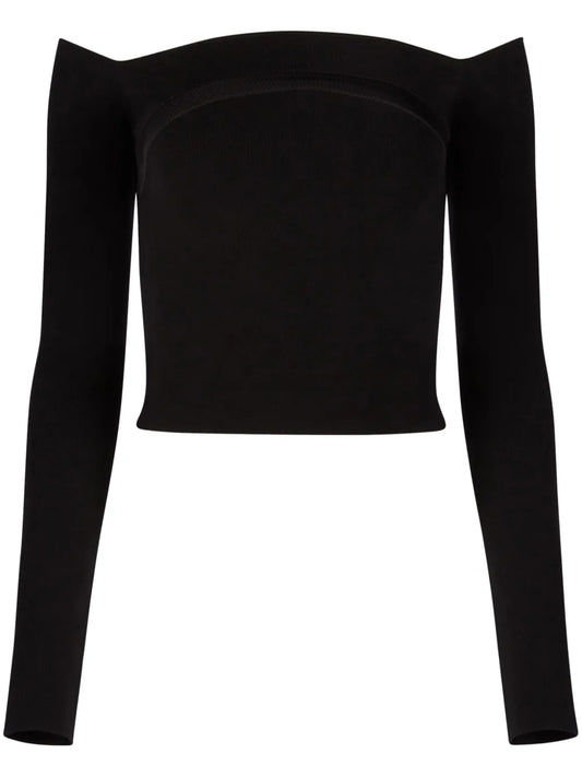 Off-Shoulder Wool-Blend Top