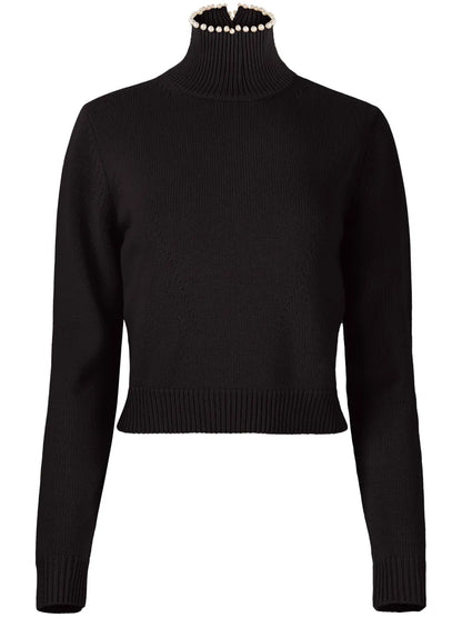Bead-Embellished Wool-Blend Jumper