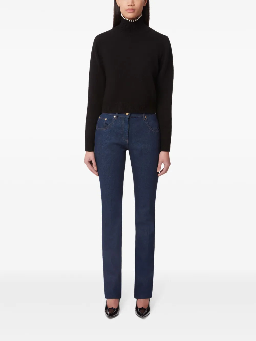 Bead-Embellished Wool-Blend Jumper