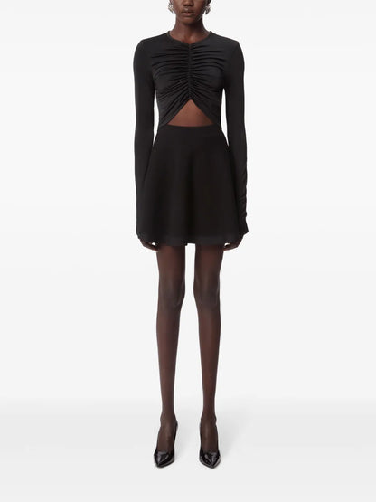 Flared Plated Mini Skirt