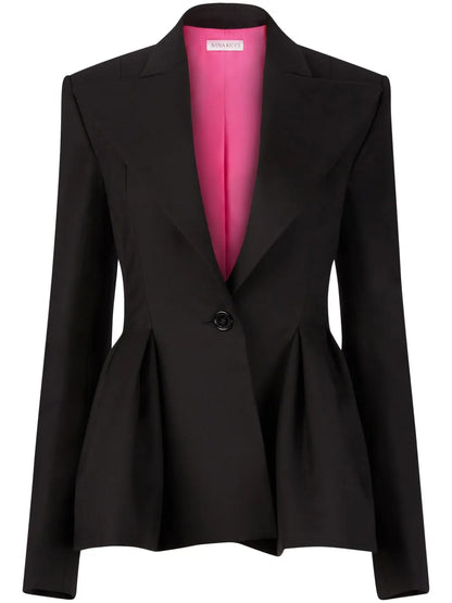 Peplum Hem Wool Blazer