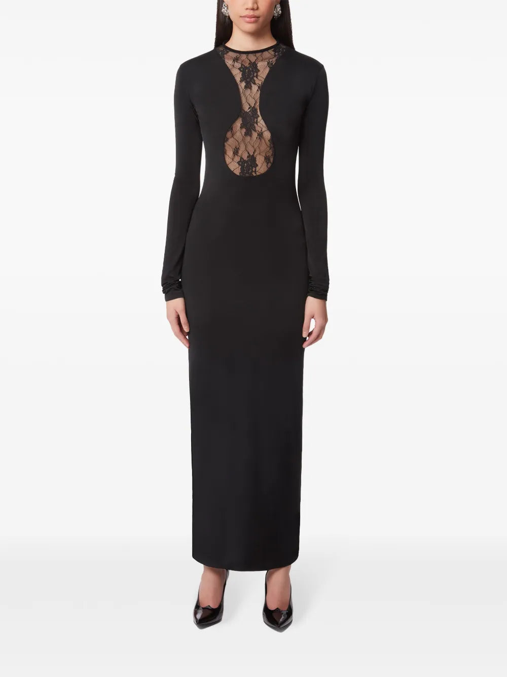 Lace-Panelling Maxi Dress