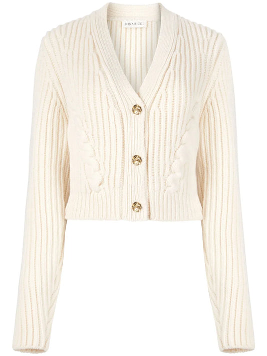 V-Neck Knit Cardigan